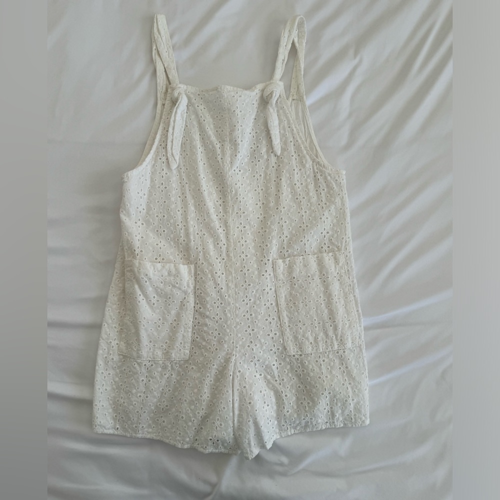 White floral romper.